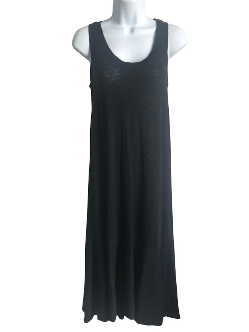 🔴 4/$15 Caslon Women’s XS Black Sleeveless Tank Stretch Drape Midi Dress in EUC